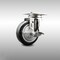 Service Caster 4 Inch 316SS Black Polyurethane Wheel Swivel Top Plate Caster with Brake SCC SCC-SS31620S414-PPUB-BLK-TLB - alternate 1